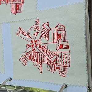 Handmade machine embroidery windmill patch